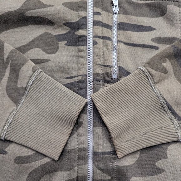 EXPRESS Men Camouflage Jacket Coat Hoodie Zipper Front Brown Camo Size Medium - Picture 7 of 10